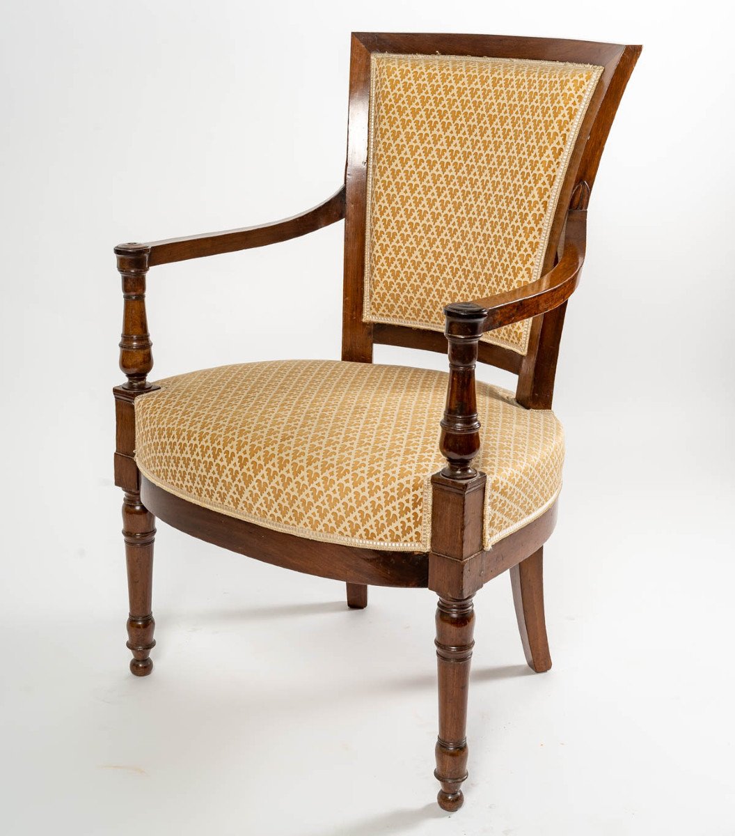 Une Suite De Quatre Fauteuils Directoires En Acajou Attribués à Jacob Freres-photo-3