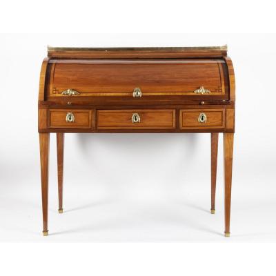 Louis XVI Cylinder Desk Stamped Vassou