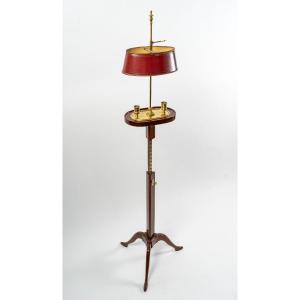 A Small Mahogany Rack Light Holder Pedestal