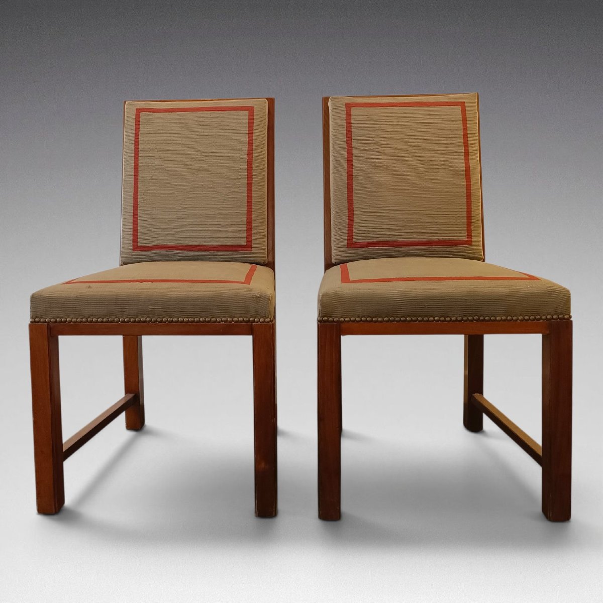 Jacques Adnet - Pair Of Neo-classical Chairs (1950)-photo-2