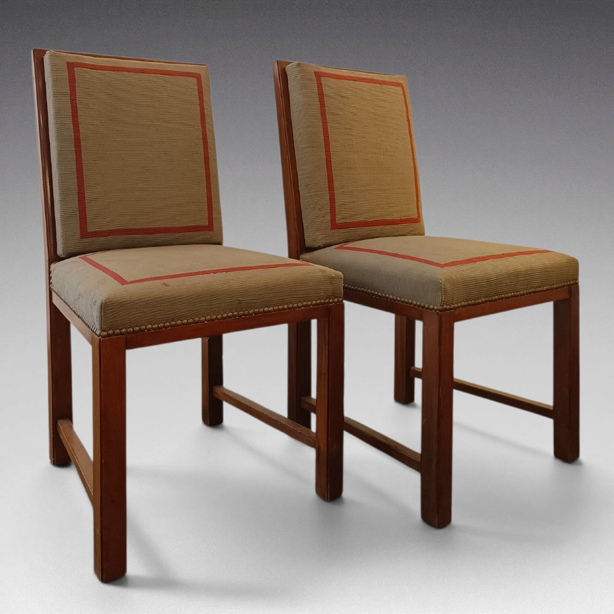 Jacques Adnet - Pair Of Neo-classical Chairs (1950)-photo-3