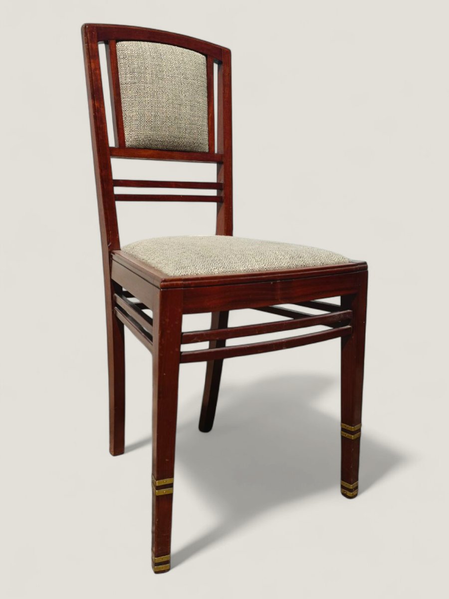 Gustave SERRURIER-BOVY. Paire de chaise en acajou (vers 1905)-photo-2