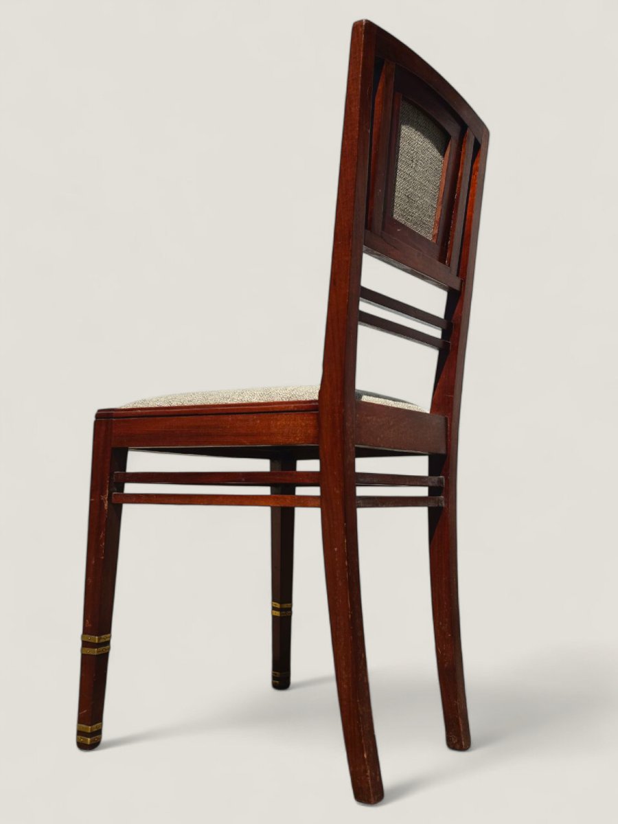 Gustave SERRURIER-BOVY. Paire de chaise en acajou (vers 1905)-photo-4