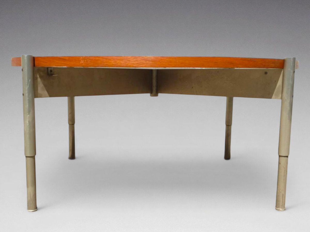 Gio Ponti - Melamine Coffee Table; Aluminum Base. Italy (circa 1960)-photo-4