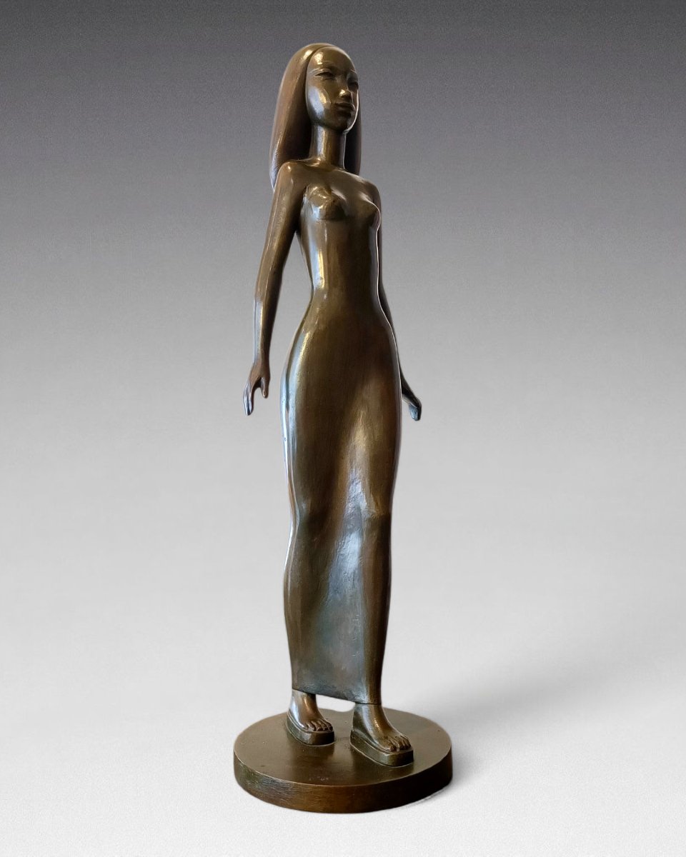 Riccardo Scarpa - Bronze Oriental Woman Italy (1970)-photo-2