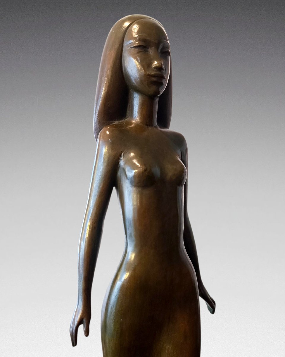 Riccardo Scarpa - Bronze Oriental Woman Italy (1970)-photo-1