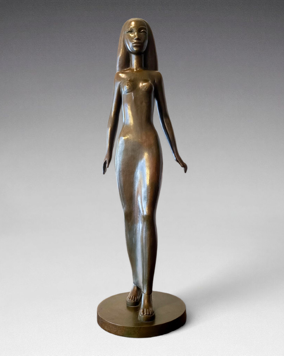 Riccardo Scarpa - Bronze Oriental Woman Italy (1970)