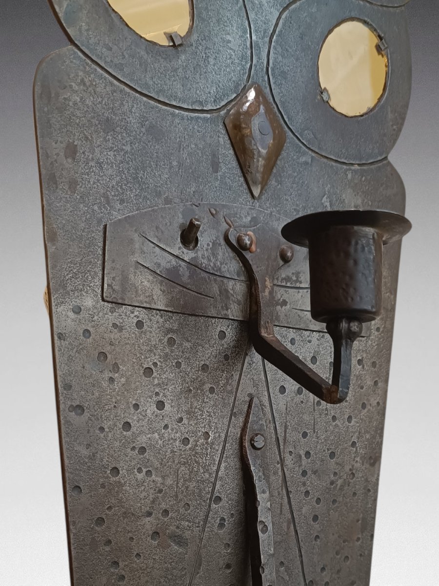 Hugo BERGER (dit GOBERG). Hibou; bougeoir et objet de fumeur multifonctions. Allemagne (1910)-photo-4