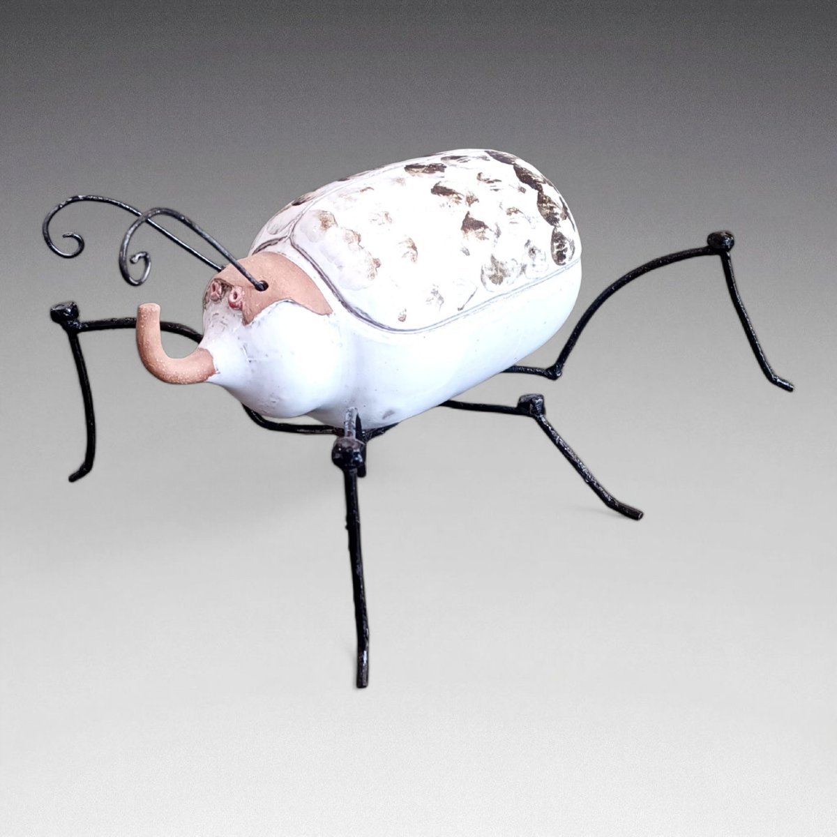 Albert Thiry - Ceramic And Wrought Iron Insect; Vallauris-photo-2
