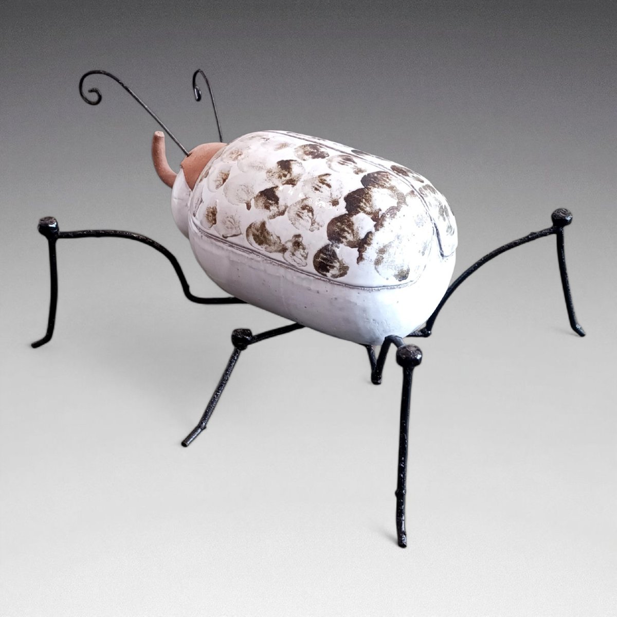 Albert Thiry - Ceramic And Wrought Iron Insect; Vallauris-photo-4