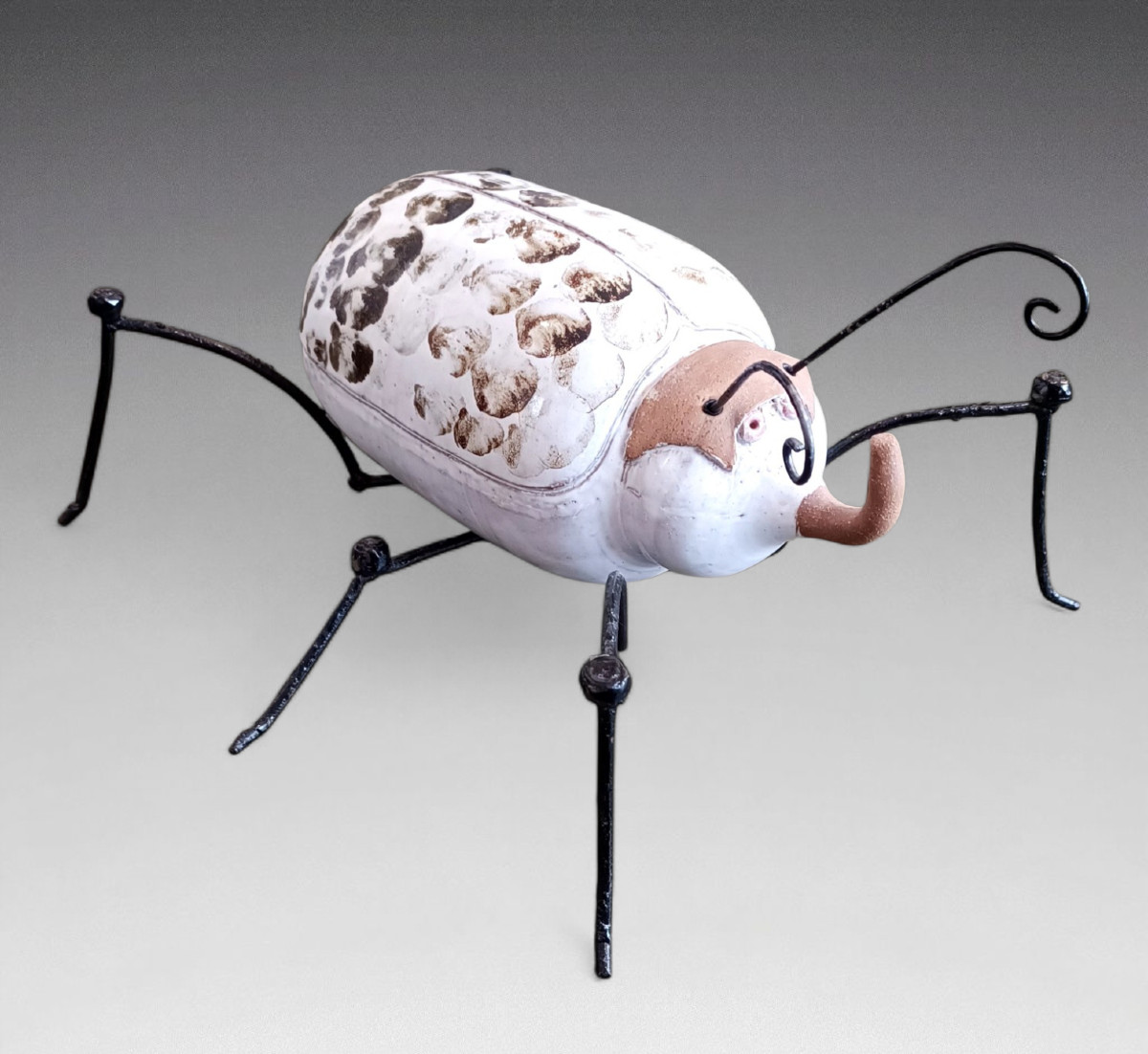 Albert Thiry - Ceramic And Wrought Iron Insect; Vallauris
