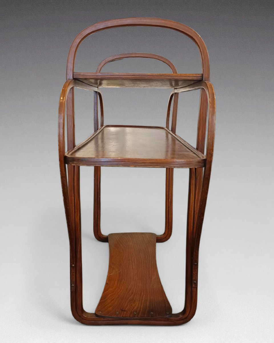Table à thé en bois courbé et merisier (vers 1900)-photo-4