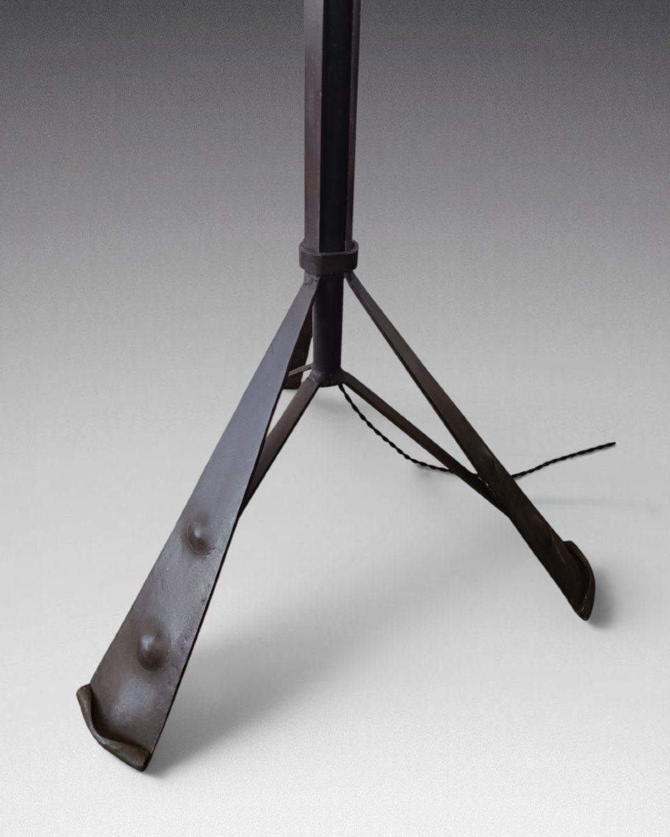 Lampadaire en fer forgé - Travail d'architecte - Hollande (vers 1950) -photo-4