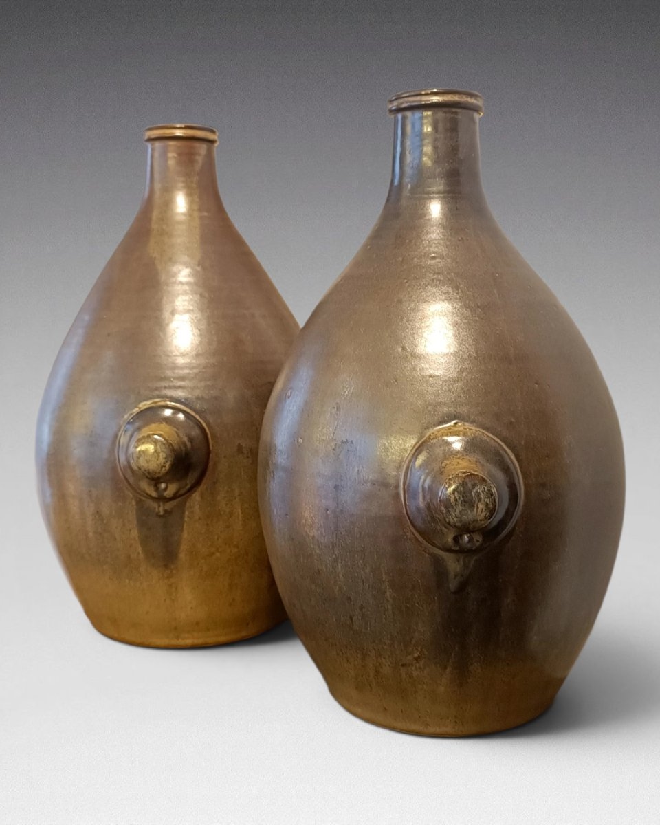 Michel And Denise Pointu - Pair Of Stoneware Vases - Art & Ceram. (circa 1970)-photo-2