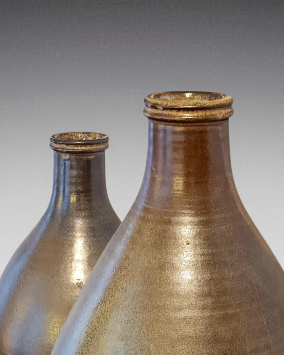 Michel And Denise Pointu - Pair Of Stoneware Vases - Art & Ceram. (circa 1970)-photo-3