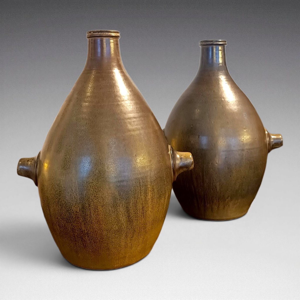 Michel And Denise Pointu - Pair Of Stoneware Vases - Art & Ceram. (circa 1970)