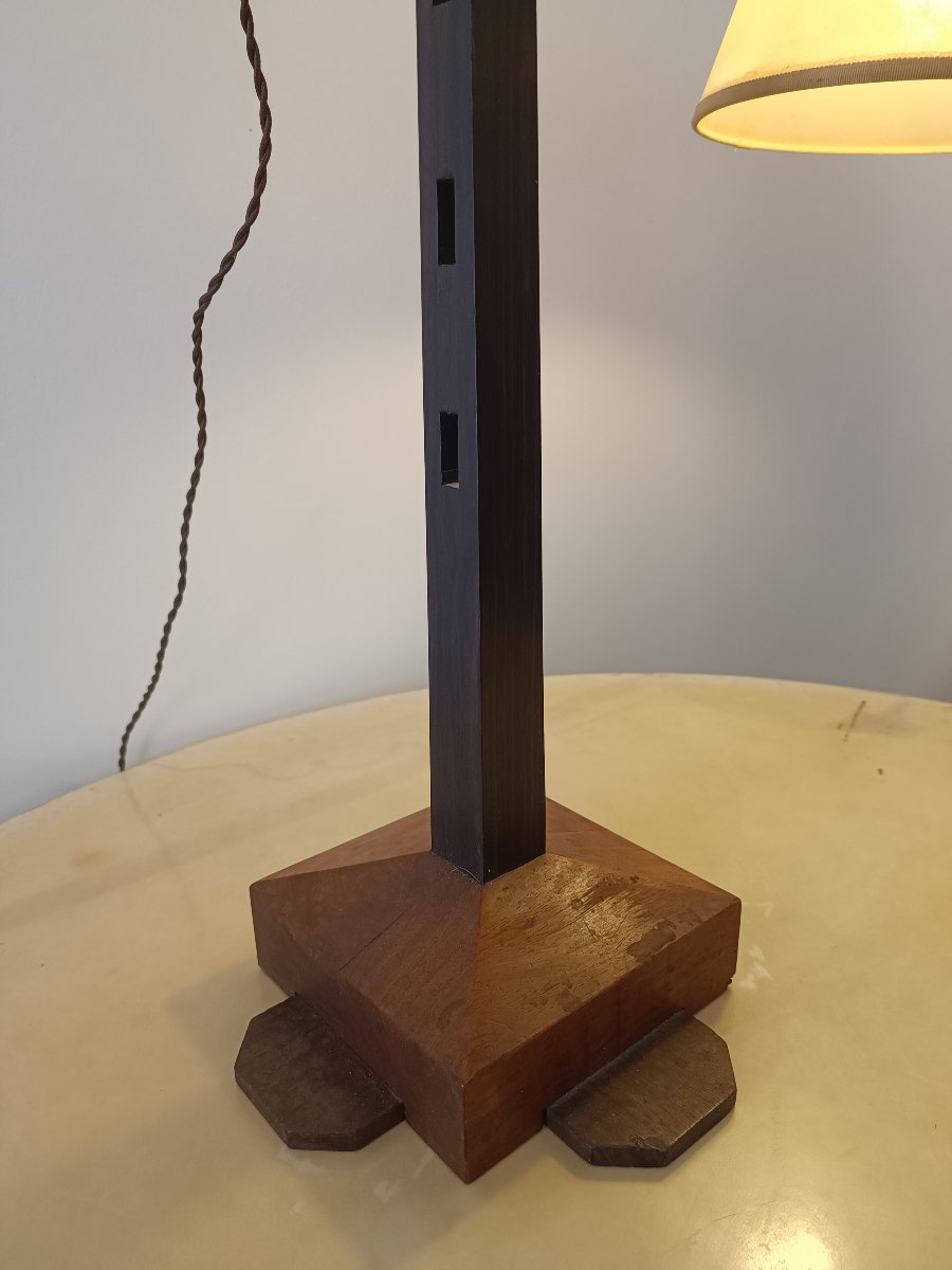 Lampe potence en acajou et palissandre (vers 1950)-photo-4