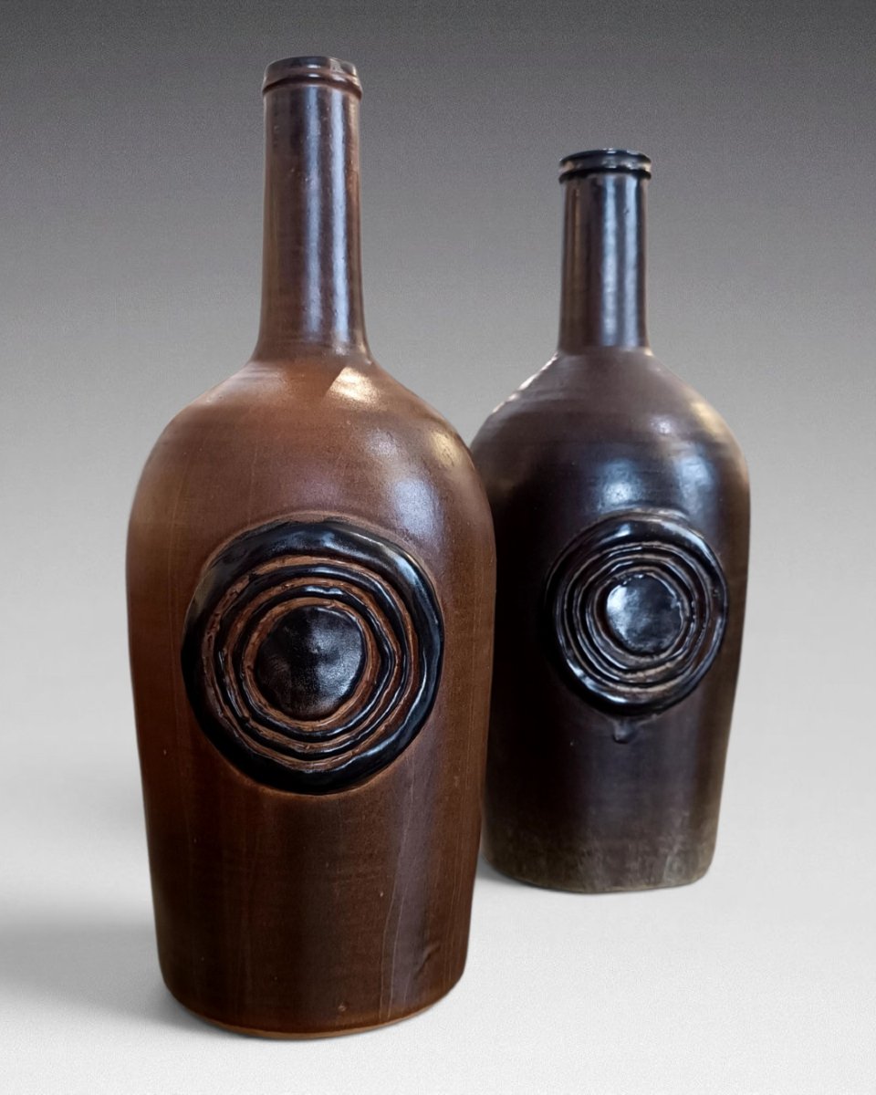 Michel et Denise POINTU - Bouteilles en grès (vers 1970) - Art & Ceram. 