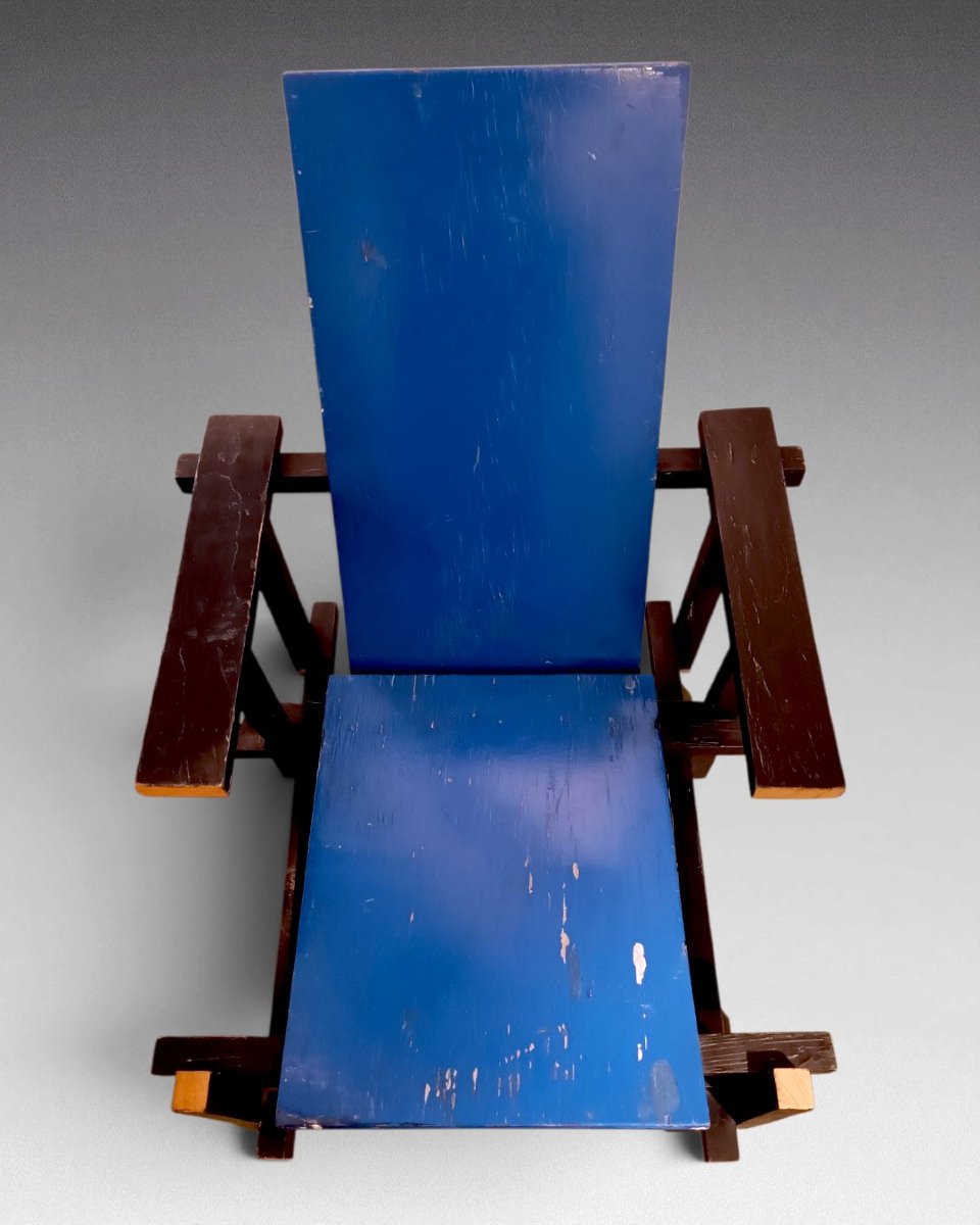  Paire de Fauteuils d'après Gerrit Rietveld - Fabrication ancienne-photo-1