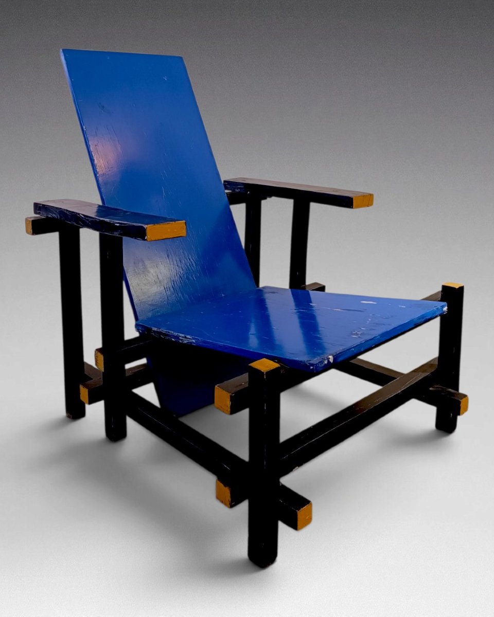  Paire de Fauteuils d'après Gerrit Rietveld - Fabrication ancienne-photo-5
