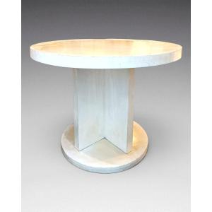 Wooden Pedestal Table Covered In Parchment (1930s–1940s)