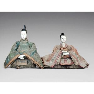 Japanese Dolls - Emperor And Empress - (circa 1880)