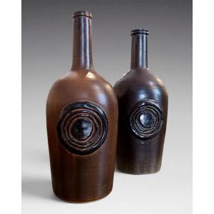 Michel et Denise POINTU - Bouteilles en grès (vers 1970) - Art & Ceram.