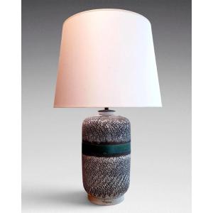 Keramos - Lampe en céramique à décor incisé. France (1930)