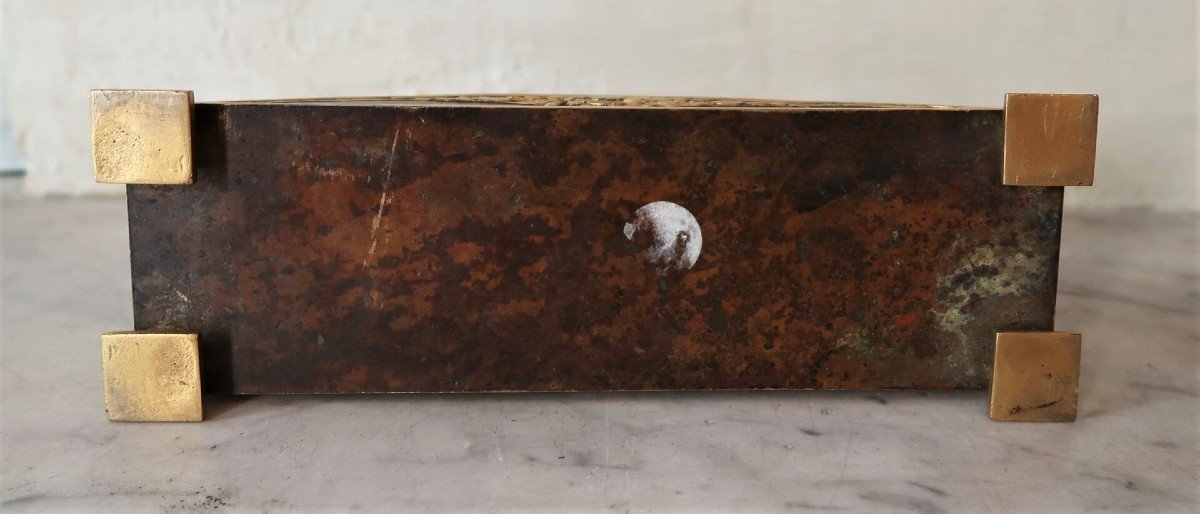 Art Deco Pen Holder In Marble And Gilt Bronze-photo-4