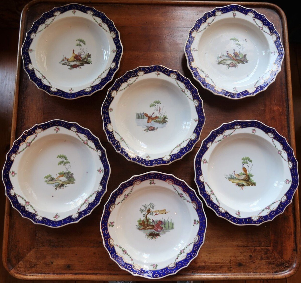 Suite Of 6 Tournai Soft Porcelain Plates - The Hague, 18th Century-photo-2