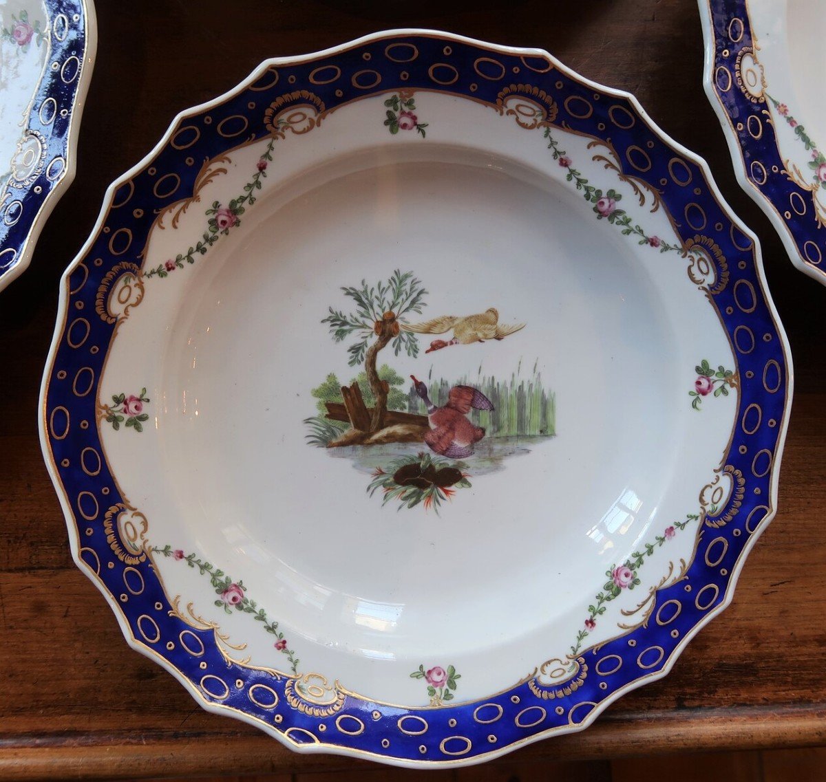 Suite Of 6 Tournai Soft Porcelain Plates - The Hague, 18th Century-photo-1