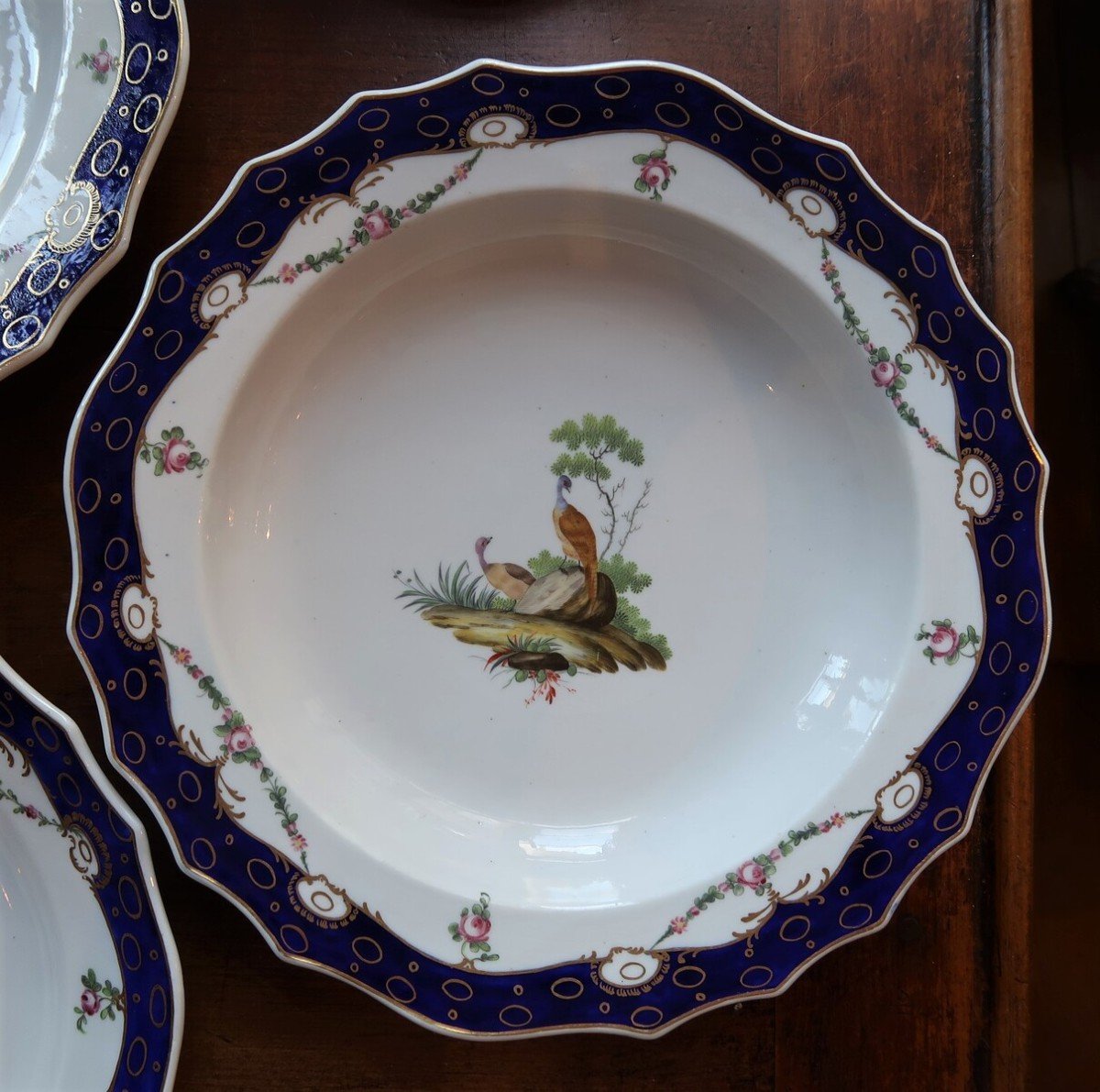 Suite Of 6 Tournai Soft Porcelain Plates - The Hague, 18th Century-photo-3
