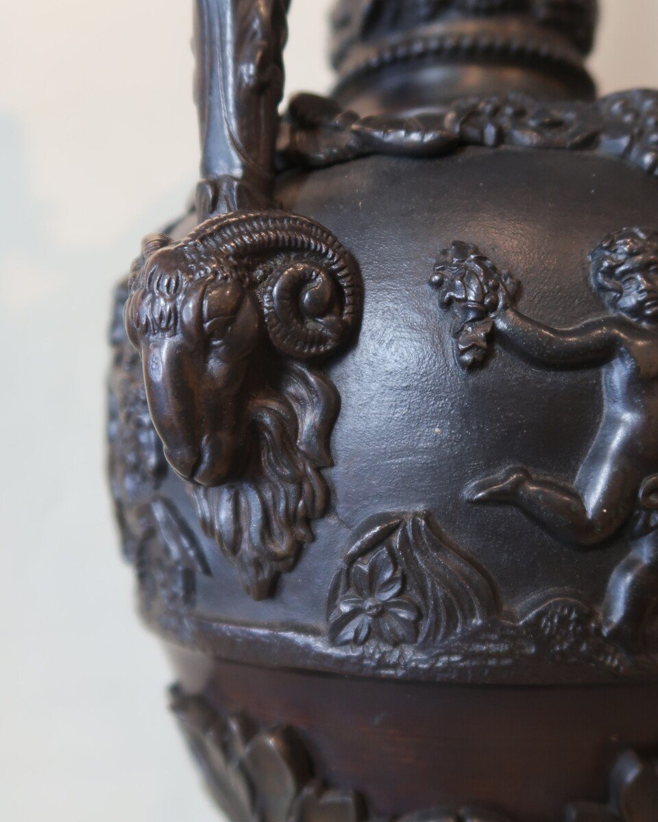 Pair Of Large Renaissance Style Bronze Ewers-photo-2