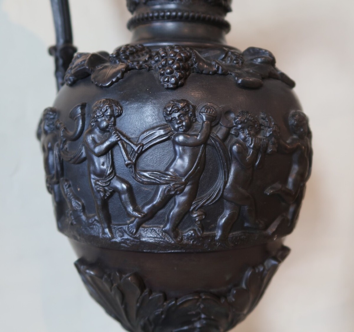 Pair Of Large Renaissance Style Bronze Ewers-photo-3