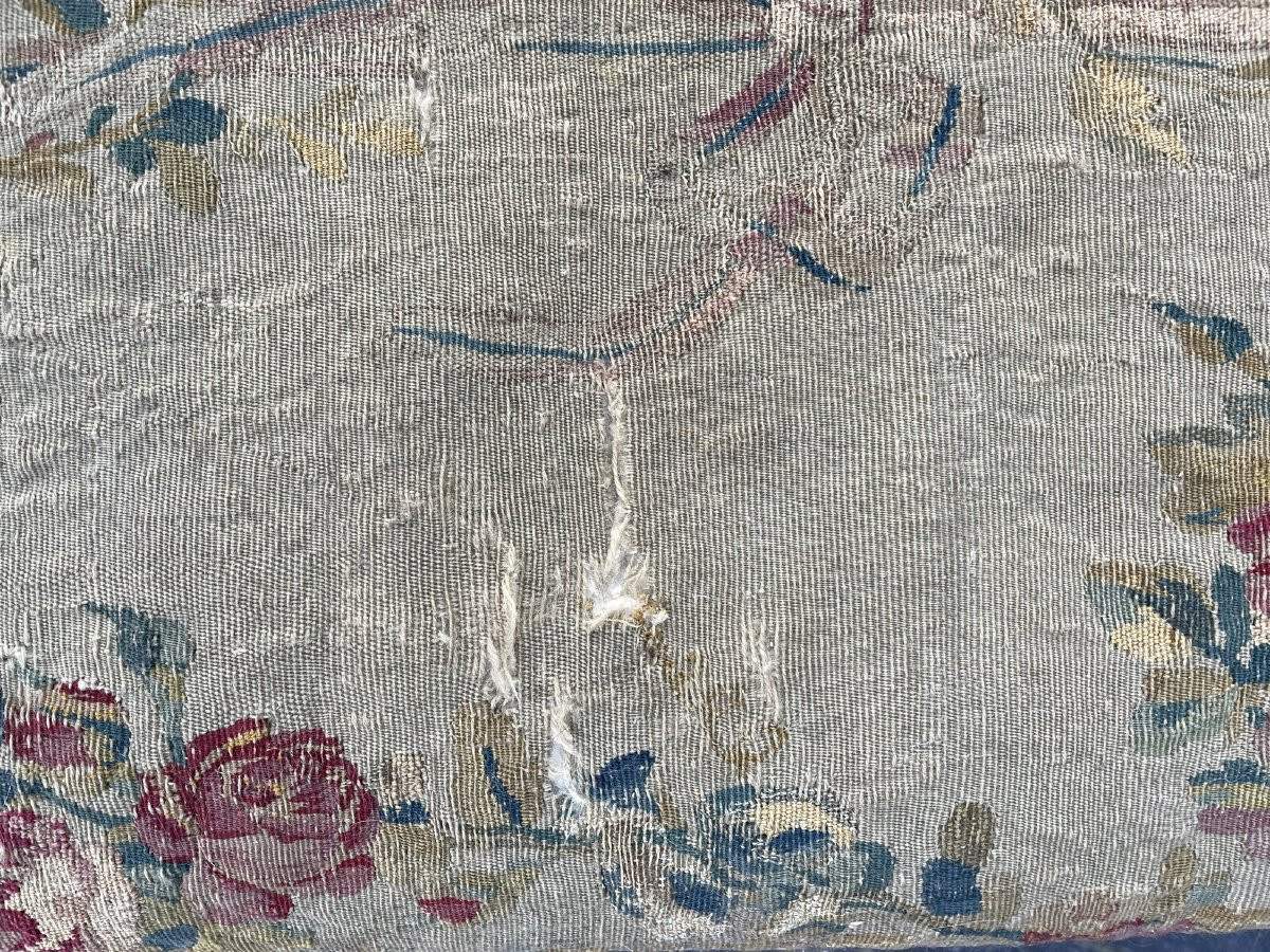 Large Louis XVI Style Six-legged Bench In Gilded Wood-photo-4