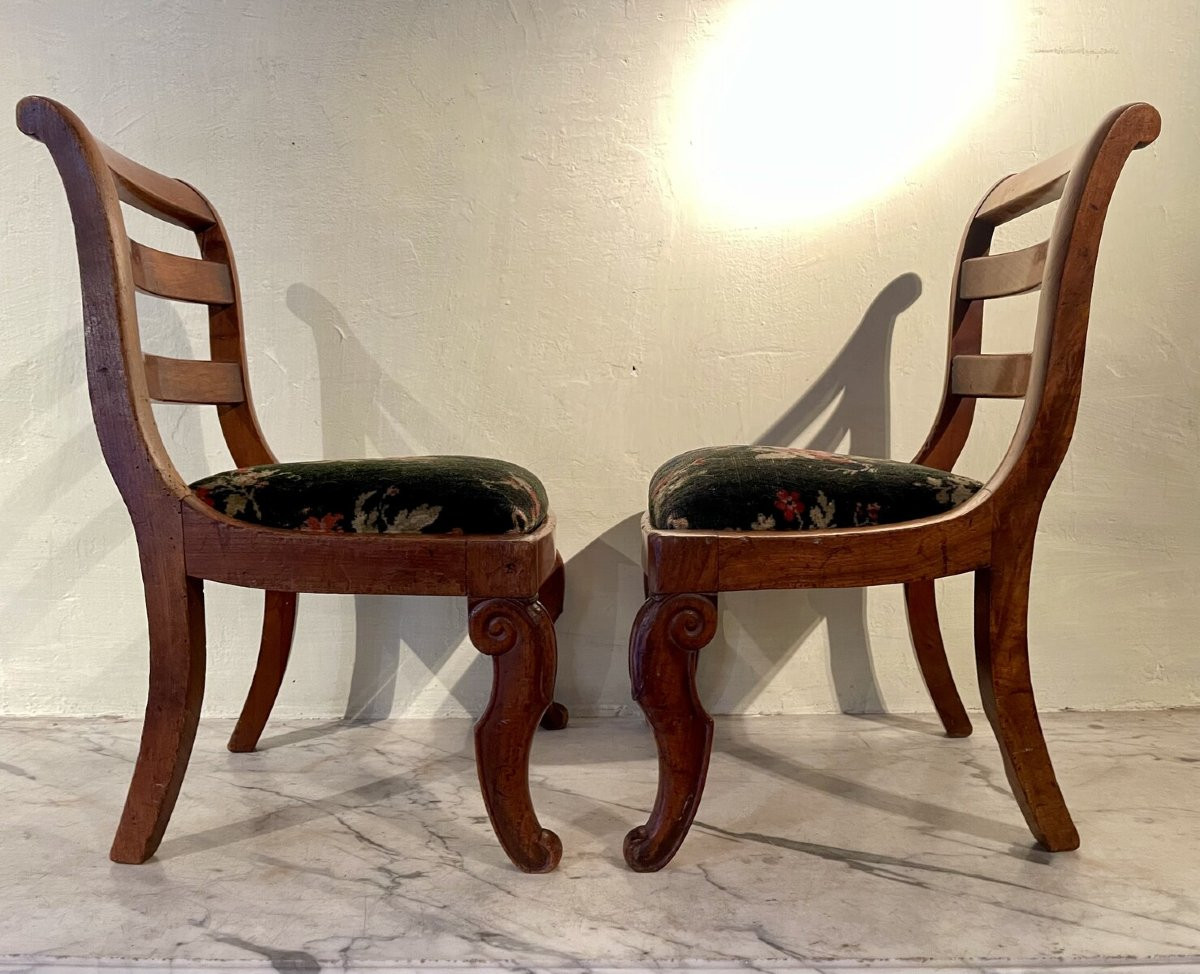 Pair Of Charles X Period Miniature Chairs-photo-2