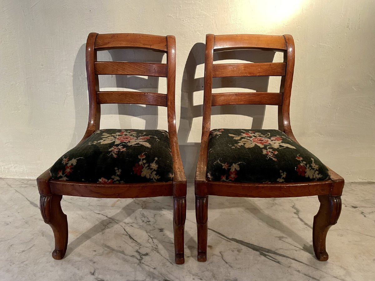 Pair Of Charles X Period Miniature Chairs-photo-1