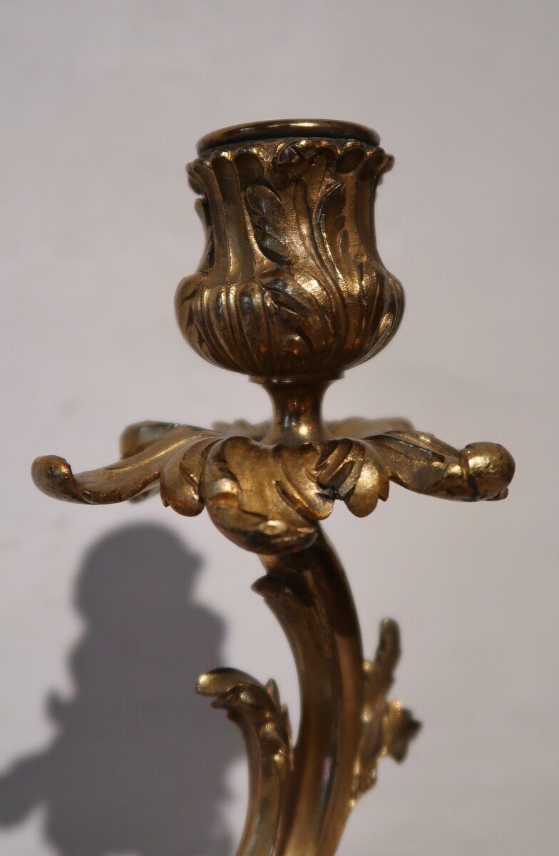 Paire De Petits Candélabres Style Louis XV-photo-1