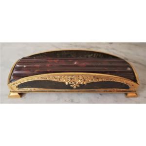 Art Deco Pen Holder In Marble And Gilt Bronze