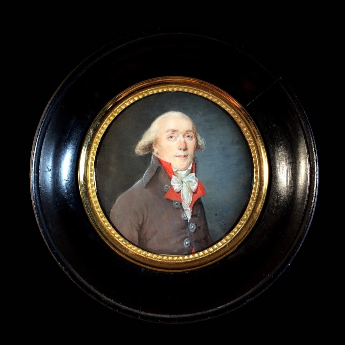 Signé Canot 1794, portrait miniature révolutionnaire-photo-2