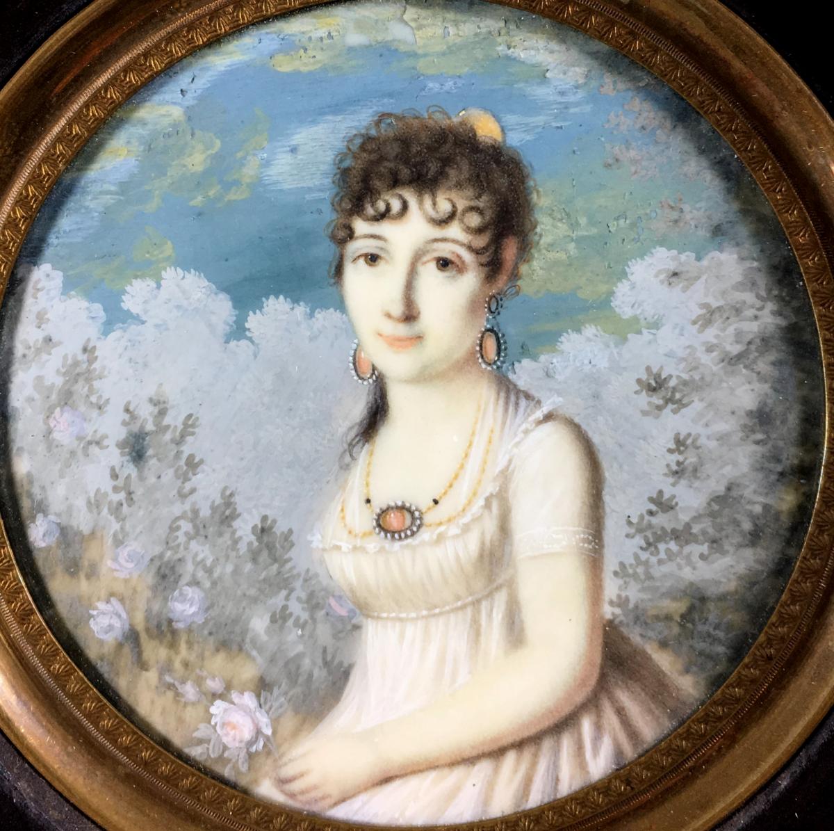 Empire Miniature Portrait, Circa 1810