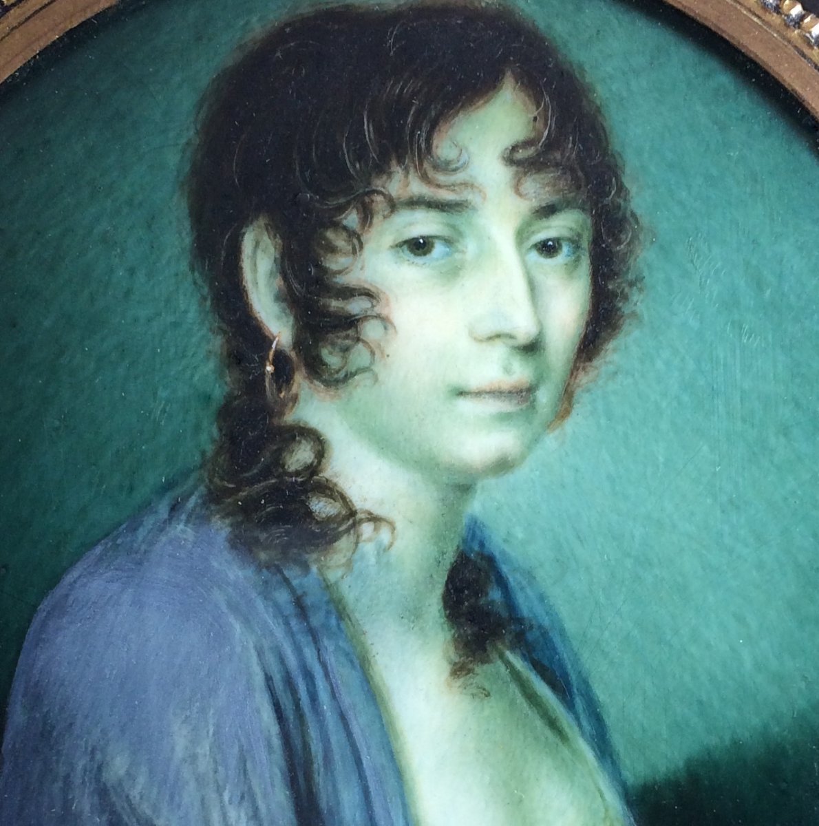 Portrait Of A Woman, Miniature  Portrait, Empire Period-photo-2