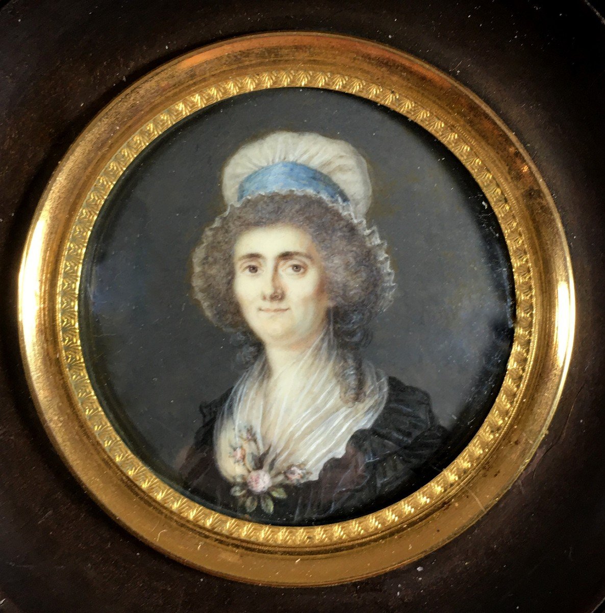 Portrait miniature, lot de 3 , XVIIIème siècle.-photo-2