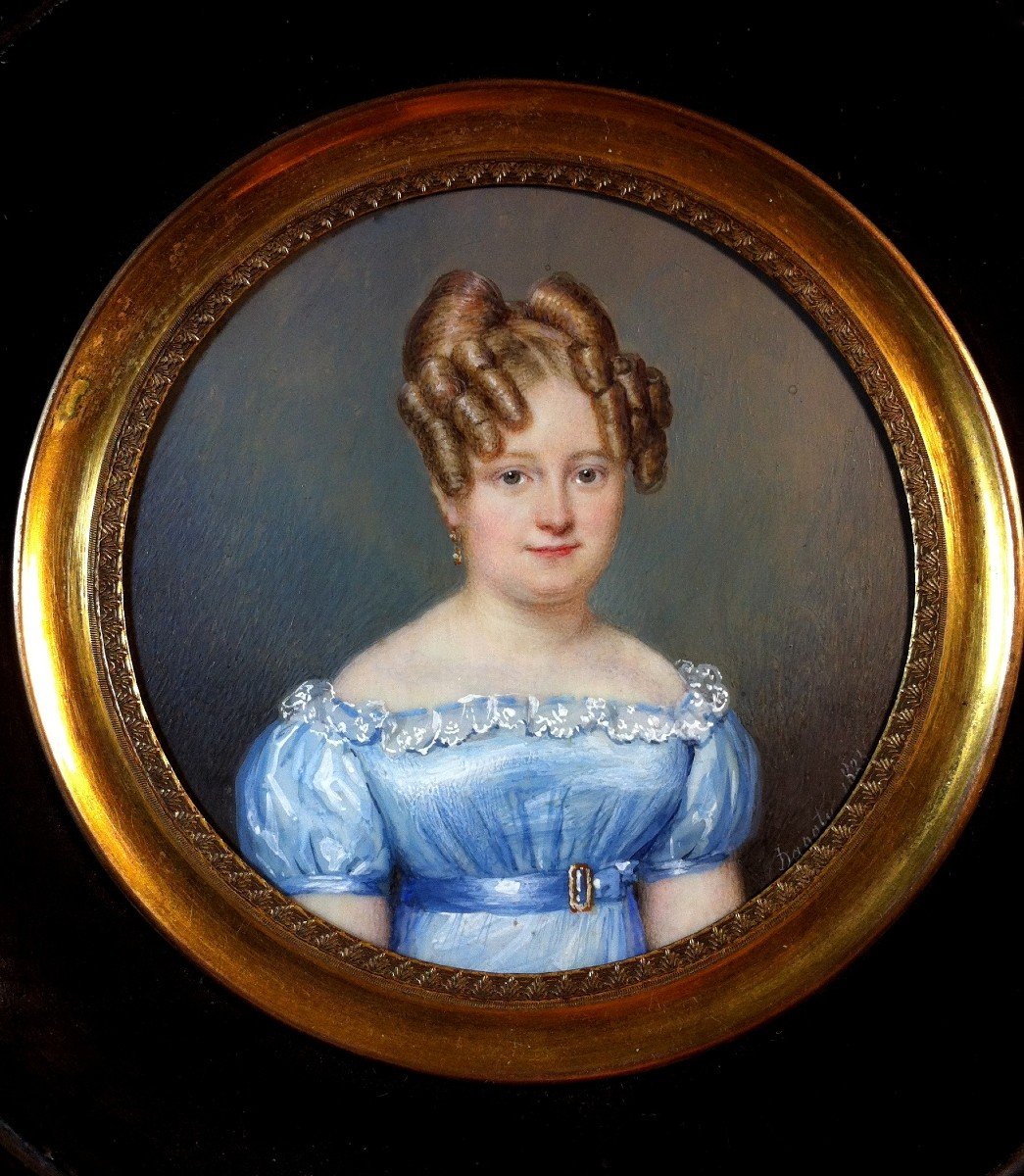 portrait miniature signé de Pierre-Edouard Gautier Dagoty , daté 1824-photo-2