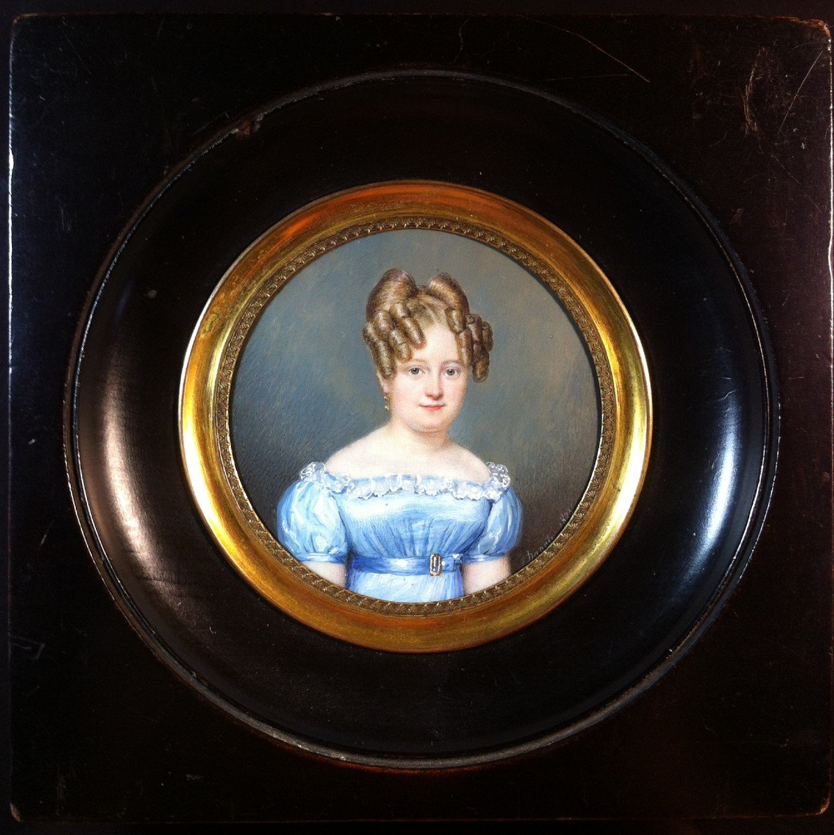 Miniature Portrait Signed By Pierre-edouard Gautier Dagoty,  Dated 1824-photo-3
