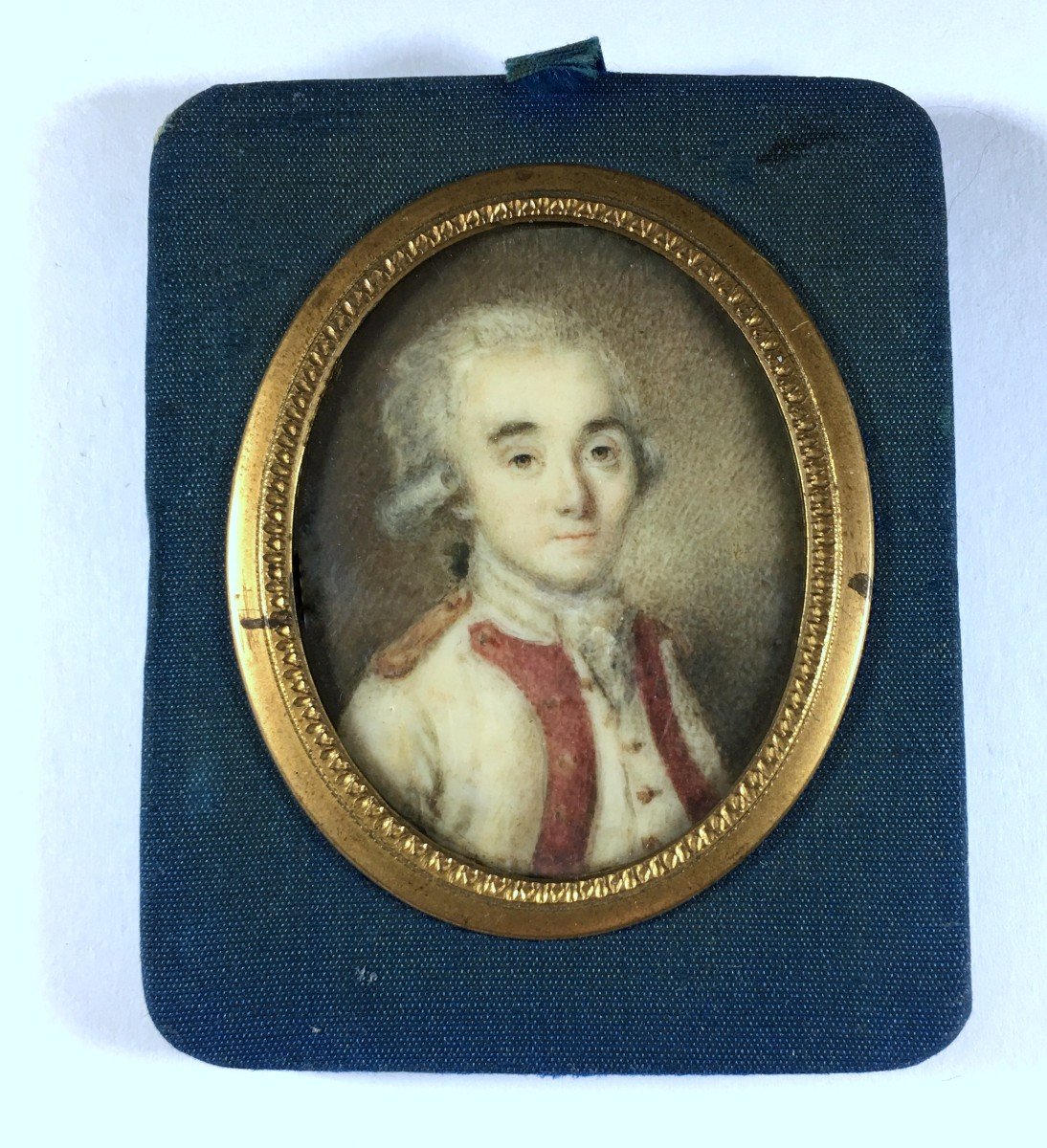 Portrait miniature,  militaire ancien régime , époque Louis XVI, XVIIIe 
