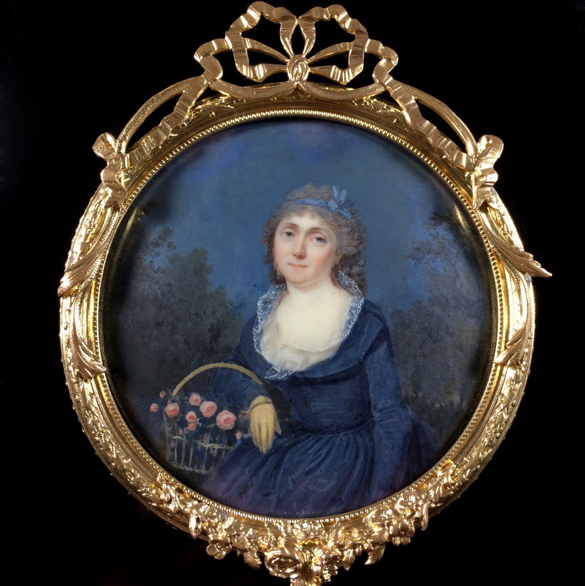 Miniature Portrait Of Reine  De Morel De Barral De Montauvrad, 18th Century