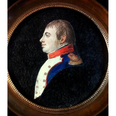 Portrait miniature Empire, par Augustin fils, vers 1803