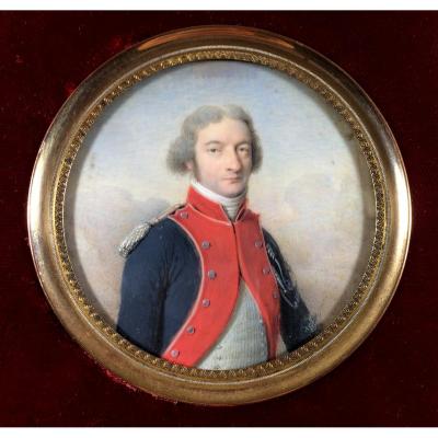 Miniature Portrait Of A Gendarmerie Officer In Uniform, Revolutionary Period