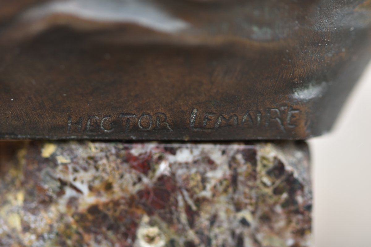 Hector LEMAIRE (Lille 1846 - Paris 1933), Mére et enfant (1898)-photo-4